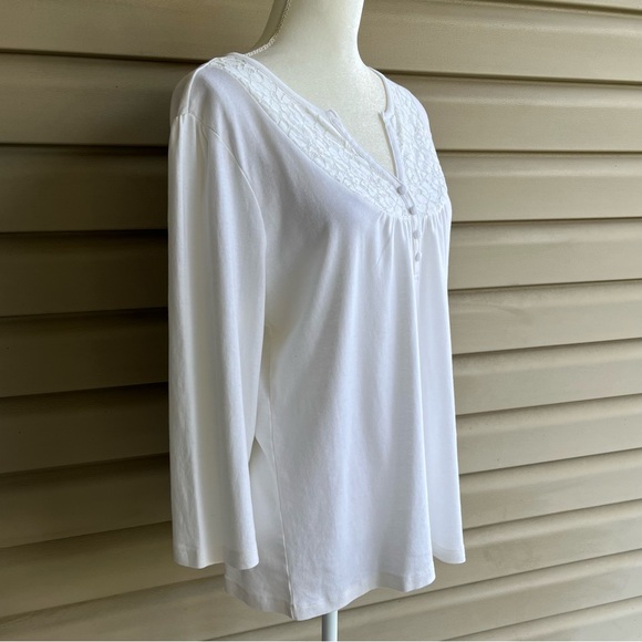 •St. John’s Bay• NWT Lace Detail Knit Peasant Top - XL - Picture 4 of 9